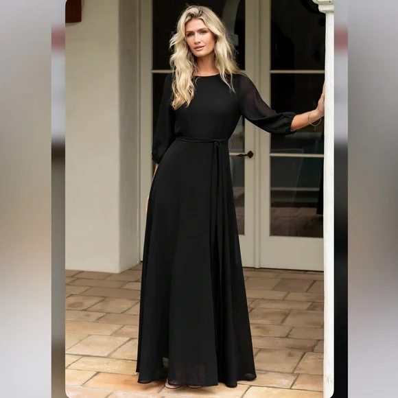Baltic Born black 3/4 sleeve Rebecca maxi dress - Picture 9 of 9